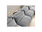 Jana - Fixed Modular Panoramic Sofa with Headrests - Textured Fabric with 2 Chaise Longues and 2 Armless Chairs