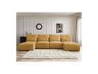 Jana - Fixed Modular Panoramic Sofa with Headrests - Textured Fabric with 2 Chaise Longues and 2 Armless Chairs