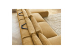 Jana - Fixed Modular Panoramic Sofa with Headrests - Textured Fabric with 2 Chaise Longues and 2 Armless Chairs