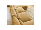 Jana - Fixed Modular Panoramic Sofa with Headrests - Textured Fabric with 2 Chaise Longues and 2 Armless Chairs