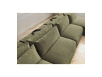 Jana - Fixed Modular Panoramic Sofa with Headrests - Textured Fabric with 2 Chaise Longues and 2 Armless Chairs