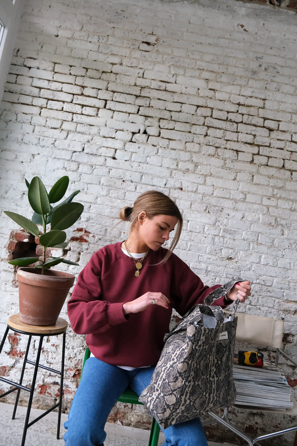 Hortense Python tote bag