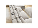 Jana - Sofá Modular Fijo Panorámico Con Reposacabezas - Tela Texturizada Con 2 Chaise Lounges, 2 Sillones Bajos Y 1 Puf Pequeño