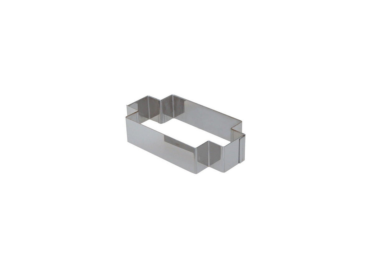 De Buyer – Rectangular Pastry Cutter for 3943.11 - Stainless Steel - Silver, rectangular metal pastry cutter, front view against a white background