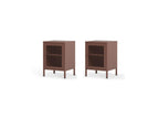 Clara - Set of 2 1-Door Bedside Tables - Limited Edition Metal