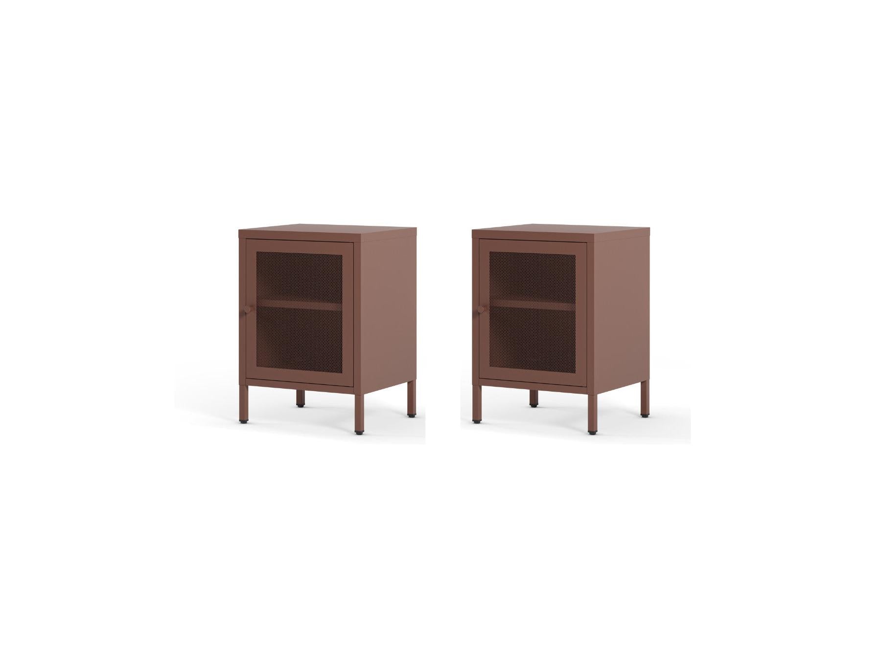 Clara - Set of 2 1-Door Bedside Tables - Limited Edition Metal