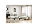 Jana - Modular Fixed Corner Sofa With Headrests - Heather Fabric With 2 Low Chairs, 1 Corner And 2 Poufs - Reversible