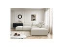 Jana - Modular Fixed Corner Sofa With Headrests - Heather Fabric With 2 Low Chairs, 1 Corner And 2 Poufs - Reversible