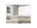 Jana - Modular Fixed Corner Sofa With Headrests - Heather Fabric With 2 Low Chairs, 1 Corner And 2 Poufs - Reversible
