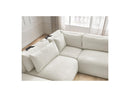 Jana - Modular Fixed Corner Sofa With Headrests - Heather Fabric With 2 Low Chairs, 1 Corner And 2 Poufs - Reversible