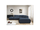 Jana - Modular Fixed Corner Sofa With Headrests - Heather Fabric With 2 Low Chairs, 1 Corner And 2 Poufs - Reversible