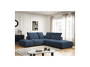 Jana - Modular Fixed Corner Sofa With Headrests - Heather Fabric With 2 Low Chairs, 1 Corner And 2 Poufs - Reversible