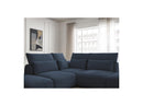 Jana - Modular Fixed Corner Sofa With Headrests - Heather Fabric With 2 Low Chairs, 1 Corner And 2 Poufs - Reversible