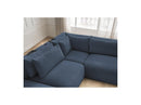 Jana - Modular Fixed Corner Sofa With Headrests - Heather Fabric With 2 Low Chairs, 1 Corner And 2 Poufs - Reversible