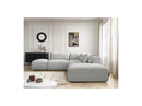Jana - Modular Fixed Corner Sofa With Headrests - Heather Fabric With 2 Low Chairs, 1 Corner And 2 Poufs - Reversible