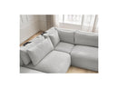 Jana - Modular Fixed Corner Sofa With Headrests - Heather Fabric With 2 Low Chairs, 1 Corner And 2 Poufs - Reversible