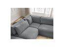 Jana - Modular Fixed Corner Sofa With Headrests - Heather Fabric With 2 Low Chairs, 1 Corner And 2 Poufs - Reversible