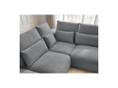 Jana - Modular Fixed Corner Sofa With Headrests - Heather Fabric With 2 Low Chairs, 1 Corner And 2 Poufs - Reversible
