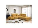 Jana - Modular Fixed Corner Sofa With Headrests - Heather Fabric With 2 Low Chairs, 1 Corner And 2 Poufs - Reversible