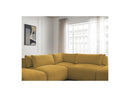 Jana - Modular Fixed Corner Sofa With Headrests - Heather Fabric With 2 Low Chairs, 1 Corner And 2 Poufs - Reversible