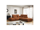 Jana - Modular Fixed Corner Sofa With Headrests - Heather Fabric With 2 Low Chairs, 1 Corner And 2 Poufs - Reversible