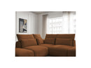Jana - Modular Fixed Corner Sofa With Headrests - Heather Fabric With 2 Low Chairs, 1 Corner And 2 Poufs - Reversible