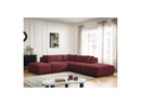 Jana - Modular Fixed Corner Sofa With Headrests - Heather Fabric With 2 Low Chairs, 1 Corner And 2 Poufs - Reversible