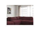 Jana - Modular Fixed Corner Sofa With Headrests - Heather Fabric With 2 Low Chairs, 1 Corner And 2 Poufs - Reversible