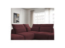 Jana - Modular Fixed Corner Sofa With Headrests - Heather Fabric With 2 Low Chairs, 1 Corner And 2 Poufs - Reversible