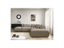 Jana - Modular Fixed Corner Sofa With Headrests - Heather Fabric With 2 Low Chairs, 1 Corner And 2 Poufs - Reversible