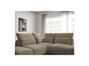 Jana - Modular Fixed Corner Sofa With Headrests - Heather Fabric With 2 Low Chairs, 1 Corner And 2 Poufs - Reversible