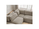 Jana - Modular Fixed Corner Sofa With Headrests - Heather Fabric With 2 Low Chairs, 1 Corner And 2 Poufs - Reversible
