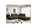 Jana - Modular Fixed Corner Sofa With Headrests - Heather Fabric With 2 Low Chairs, 1 Corner And 2 Poufs - Reversible
