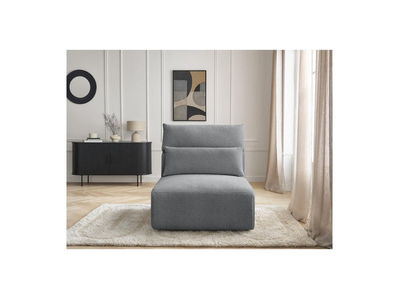 Jana - Chauffeuse 1 Place Avec Têtière Pour Canapé Modulable - Tissu Chiné