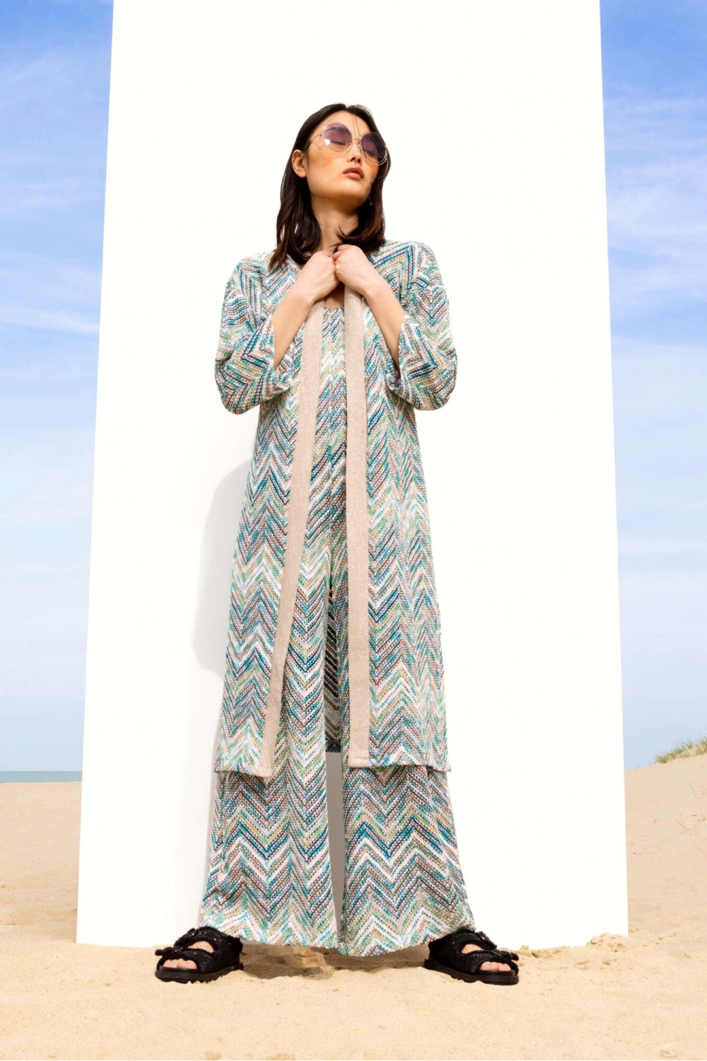 The Maggie Zigzag Blue Kimono