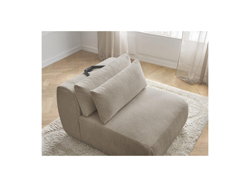 Jana - Chauffeuse 1 Place Avec Têtière Pour Canapé Modulable - Tissu Chiné
