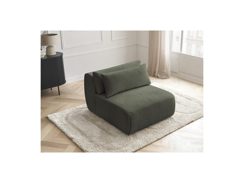 Jana - Chauffeuse 1 Place Avec Têtière Pour Canapé Modulable - Tissu Chiné
