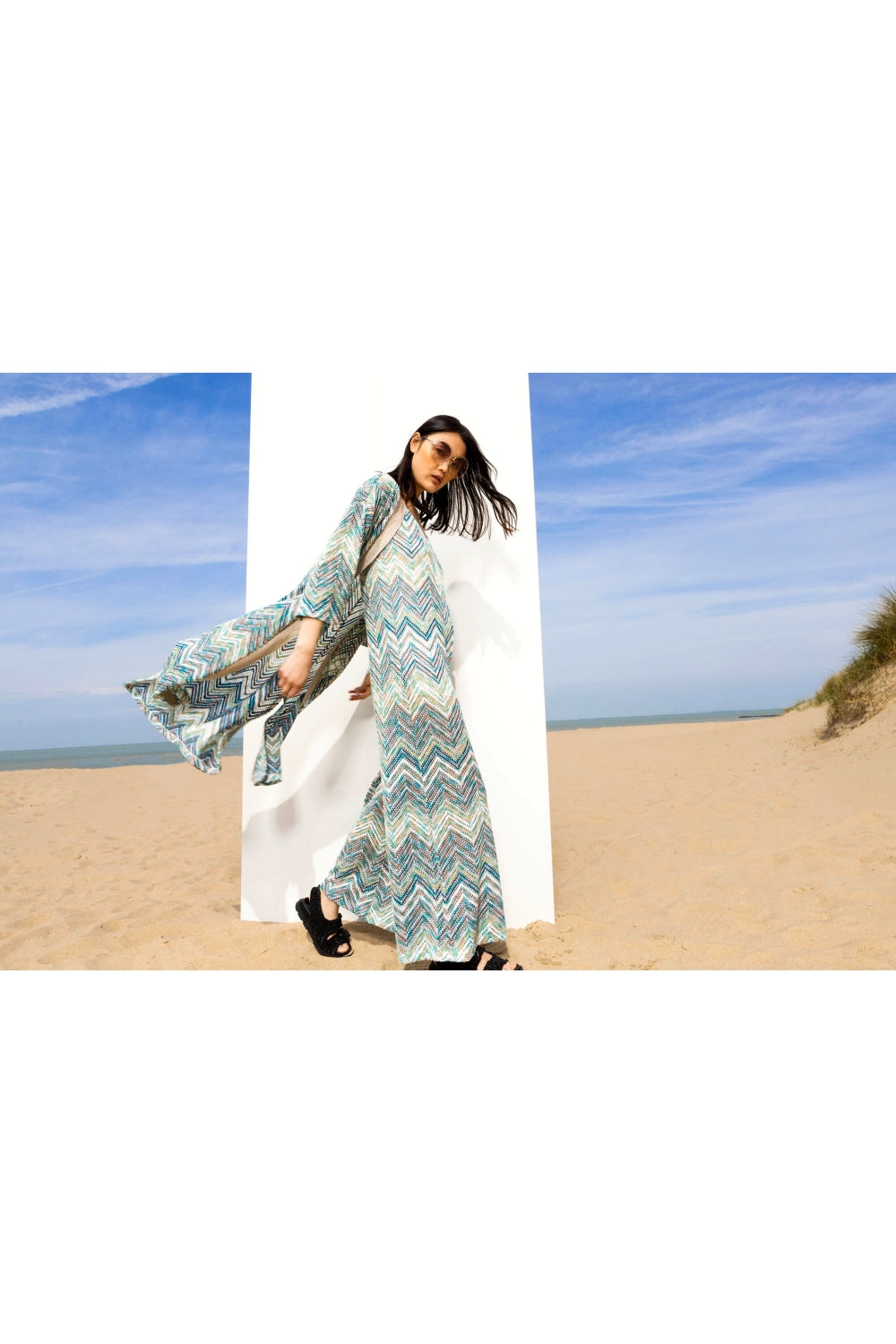 Kimono Maggie Zigzag - Blå