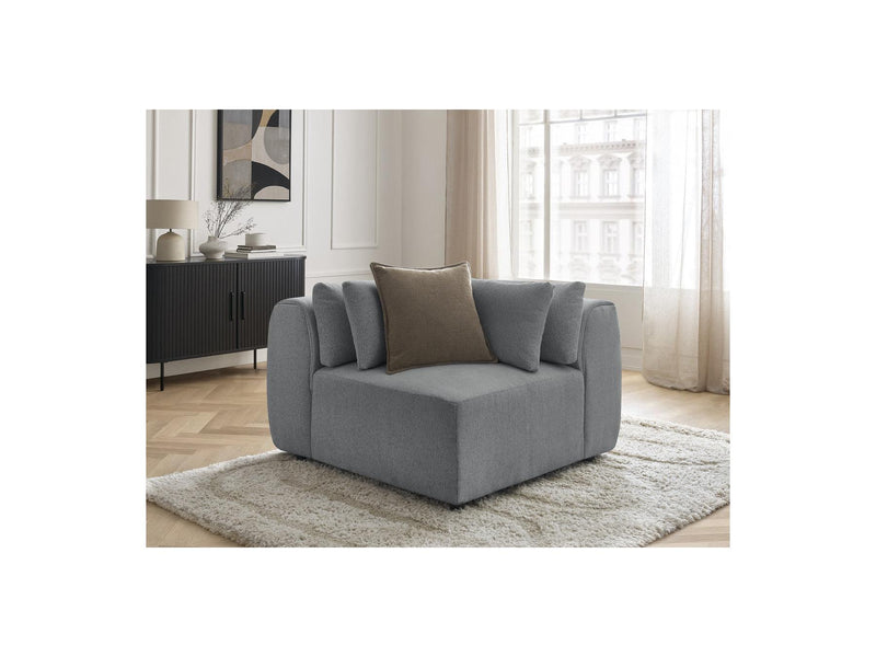 Jana - Angle Avec Têtière Pour Canapé Modulable - Tissu Chiné