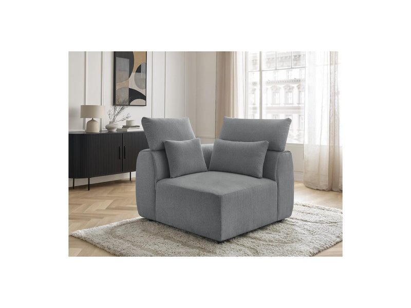 Jana - Angle Avec Têtière Pour Canapé Modulable - Tissu Chiné