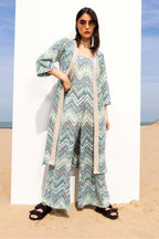 Kimono Maggie Zigzag - Blå