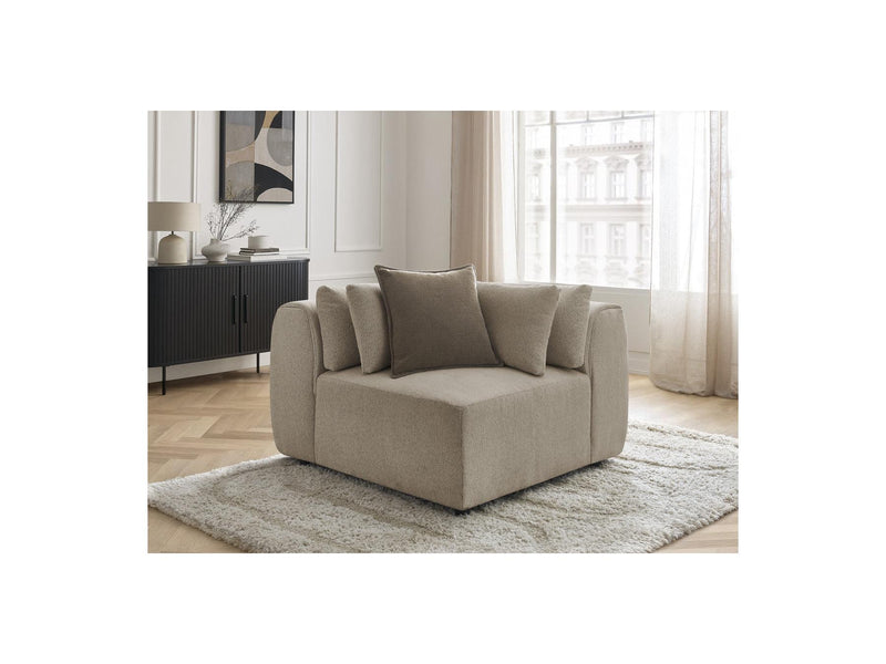Jana - Angle Avec Têtière Pour Canapé Modulable - Tissu Chiné