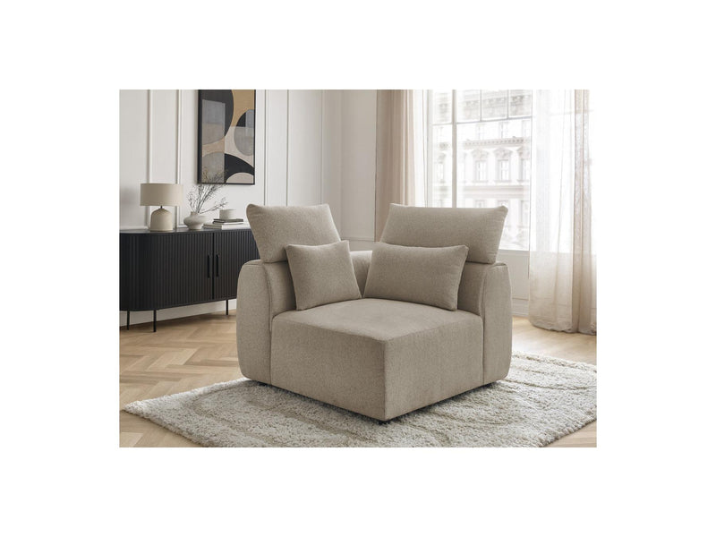 Jana - Angle Avec Têtière Pour Canapé Modulable - Tissu Chiné