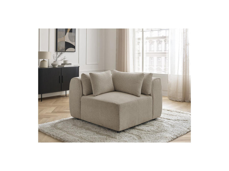 Jana - Angle Avec Têtière Pour Canapé Modulable - Tissu Chiné