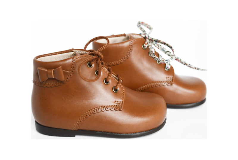 Chaussures Bottillons Victoire - Cuir Camel - Fille