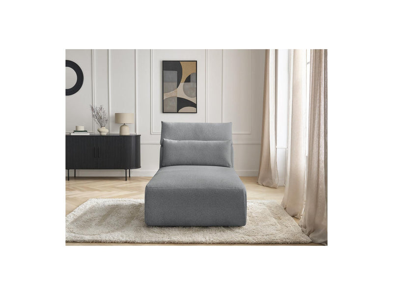 Jana - Méridienne Avec Têtière Pour Canapé Modulable - Tissu Chiné