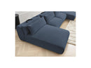 Jana - Sofá Modular Fijo Panorámico Con Reposacabezas - Tela Jaspeada Con 2 Chaise Lounges Y 2 Sillones