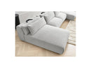 Jana - Sofá Modular Fijo Panorámico Con Reposacabezas - Tela Jaspeada Con 2 Chaise Lounges Y 2 Sillones