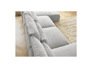 Jana - Sofá Modular Fijo Panorámico Con Reposacabezas - Tela Jaspeada Con 2 Chaise Lounges Y 2 Sillones