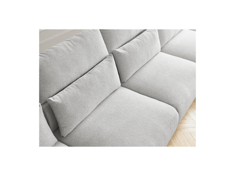 Jana - Sofá Modular Fijo Panorámico Con Reposacabezas - Tela Jaspeada Con 2 Chaise Lounges Y 2 Sillones